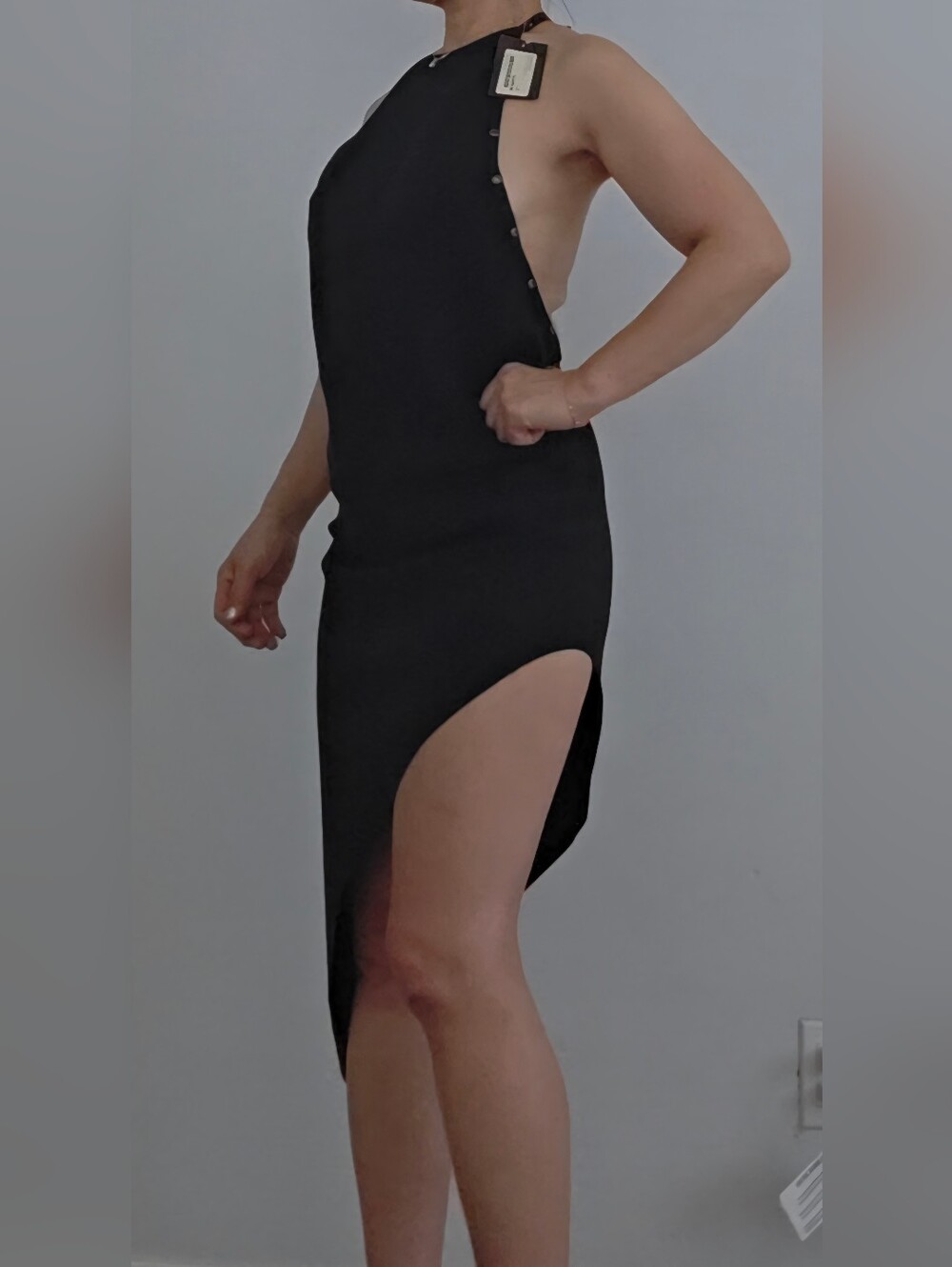 Anthony Vaccarello Asymmetrical eyelet tecno dress Size 36